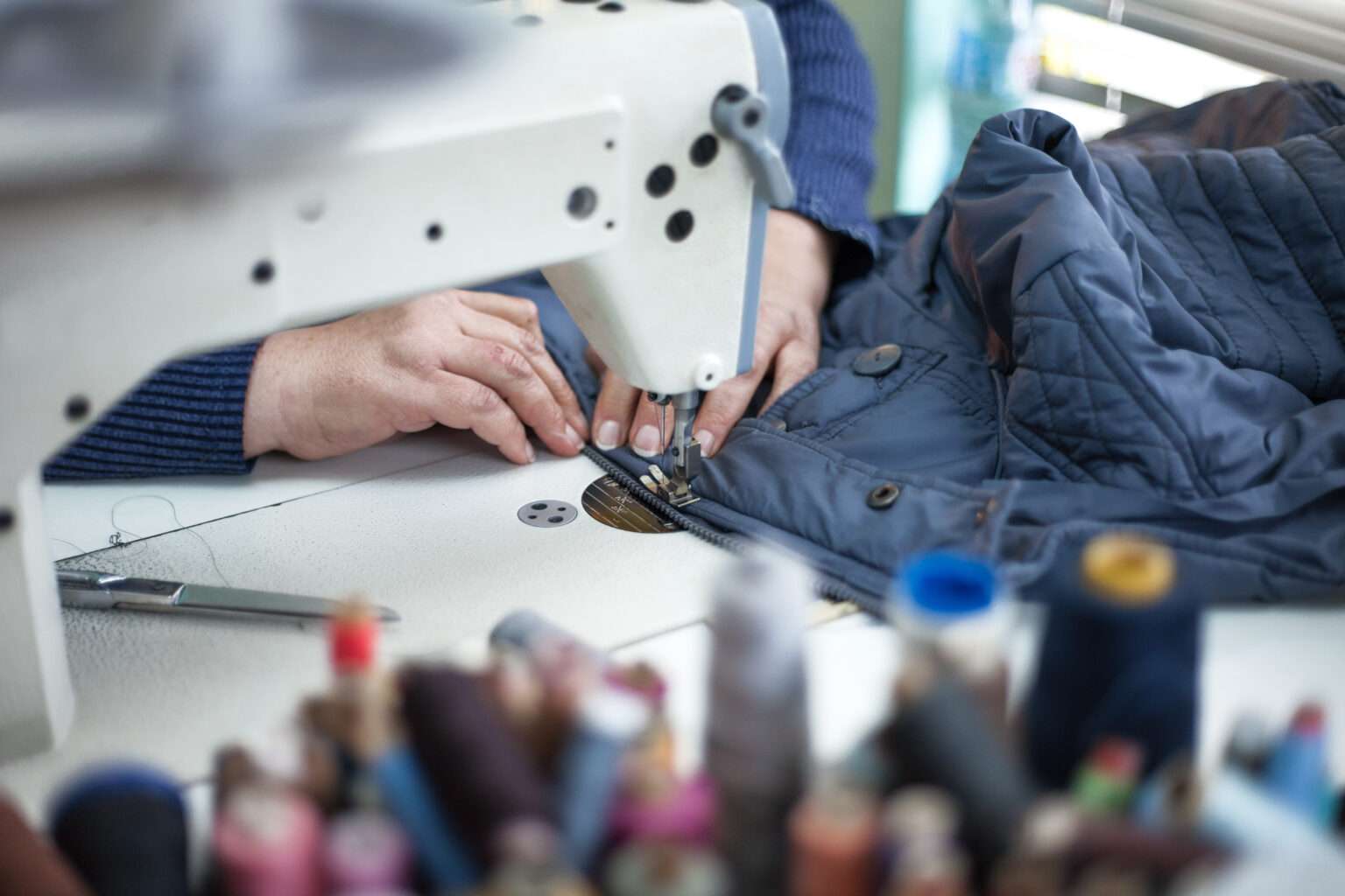 Motorcycle apparel stitching and protective clothing production